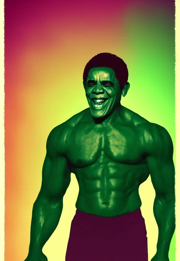 Image similar to Obama Hulk by Beeple with a little Andy Warhol influence