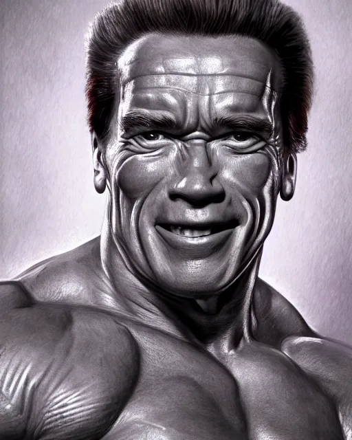 Prompt: arnold schwarzenegger as garbage pail kid, hyper realism, fine details, concept art, digital art, deviantart artstation, very sharp,