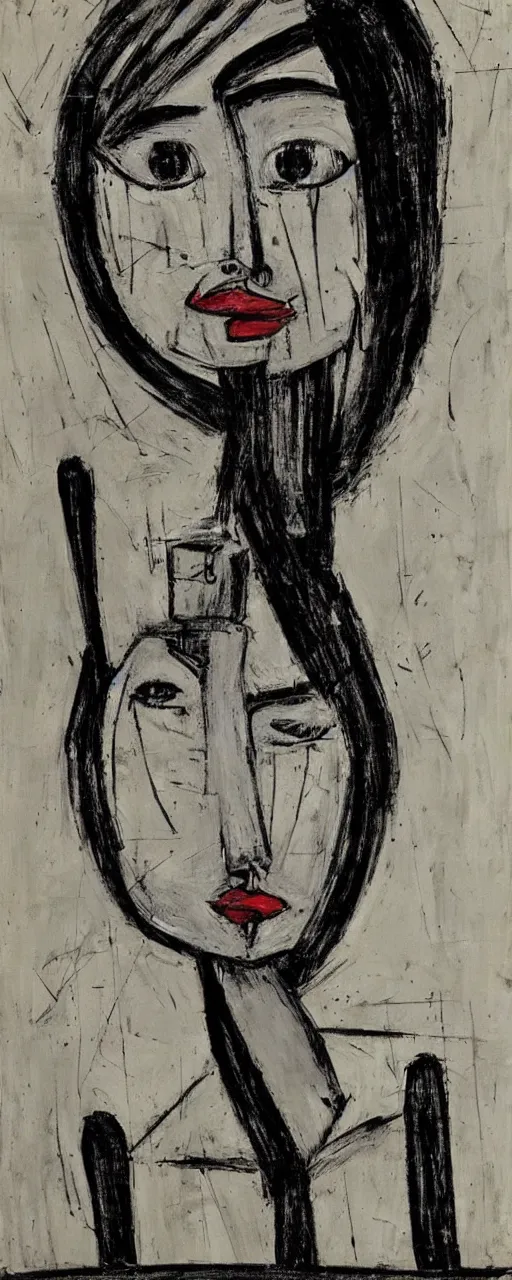 Prompt: sadness, by bernard buffet, 8 k, trending on artstation