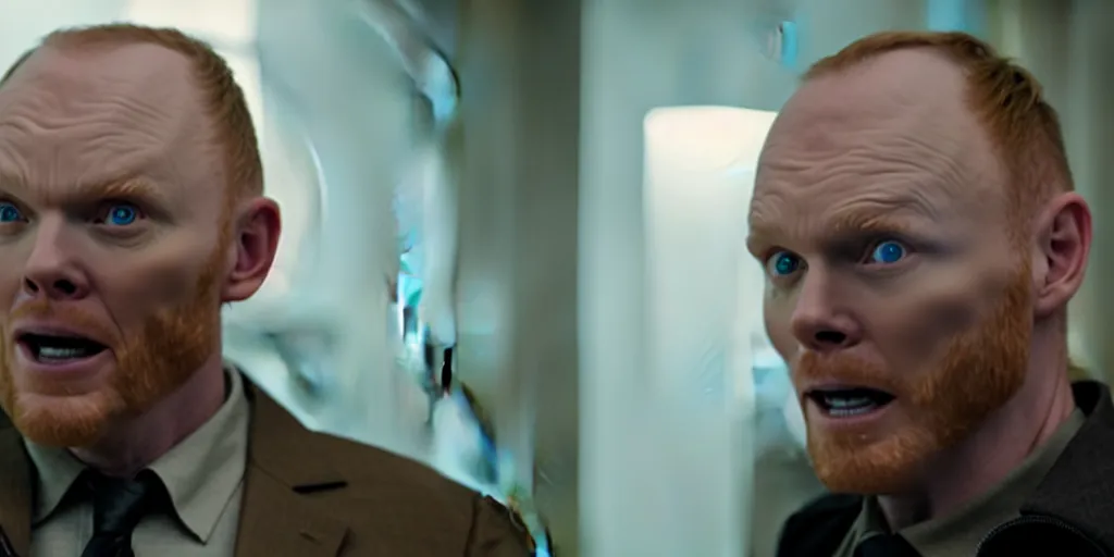 Prompt: a film still of Bill burr in Prey (2022), high quality