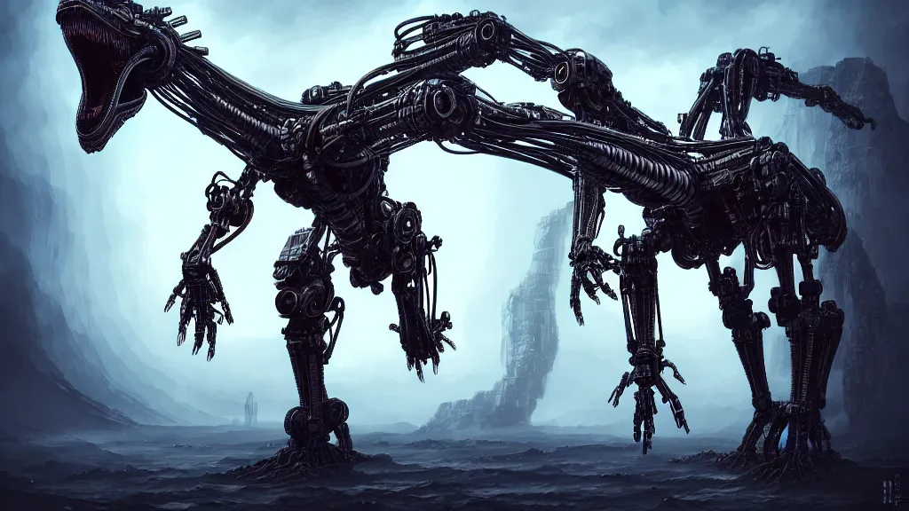 Image similar to a mecha dragon, hyperdetailed, artstation, cgsociety, style of Giger, H. R. GIGER, style of Junji Ito, 4K, highly detailed, minimalistic, minimalistic, minimalistic, fine tuned, machina