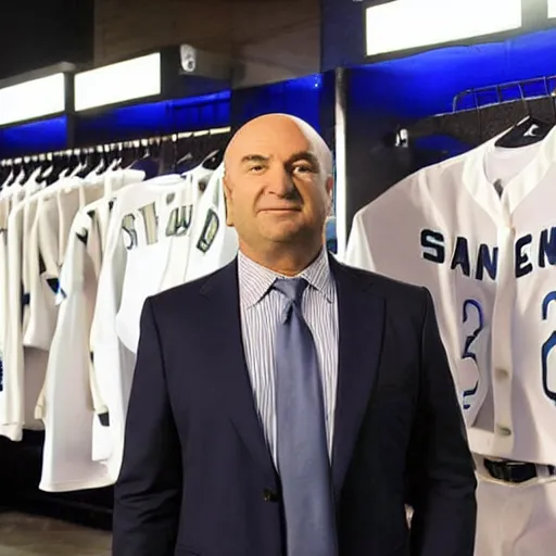 Image similar to Baseball suits Kevin O'Leary investing in a company, in Shark Tank (2016)