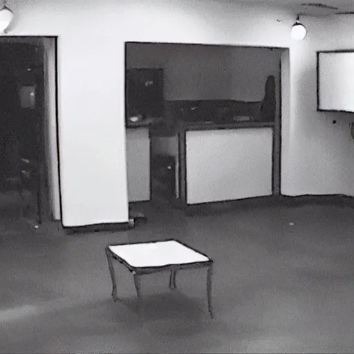 Image similar to Surveillance video of The Backrooms