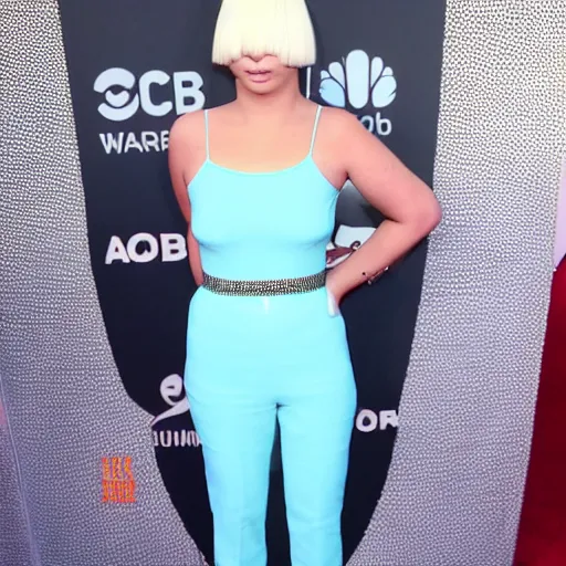 Image similar to Sia Furler red carpet full body