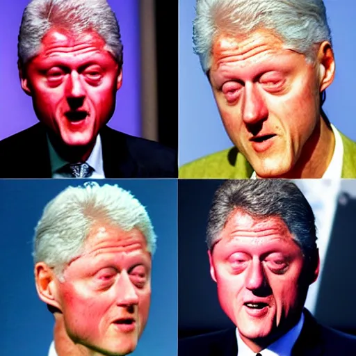 Prompt: Bill Clinton, multiple heads, monster