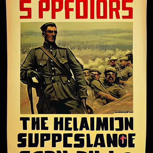 Prompt: supersoldiers wwi american propaganda poster by james gurney