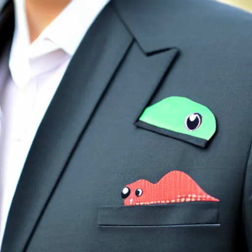 Image similar to dinosaur wearing a suit