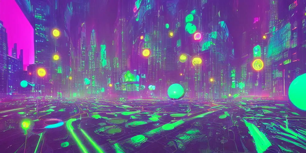 Prompt: giant snails invading new york city, neons, psychedelic, mist, artstation, by beeple