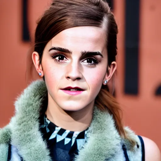 Image similar to portrait photograph of a furry emma watson