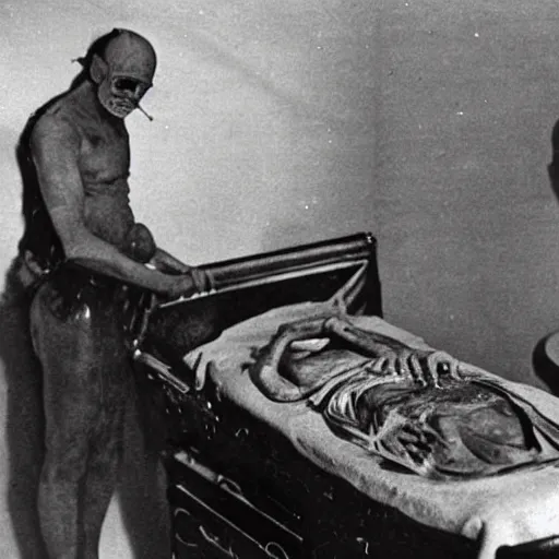 Image similar to old photo of an alien autopsy