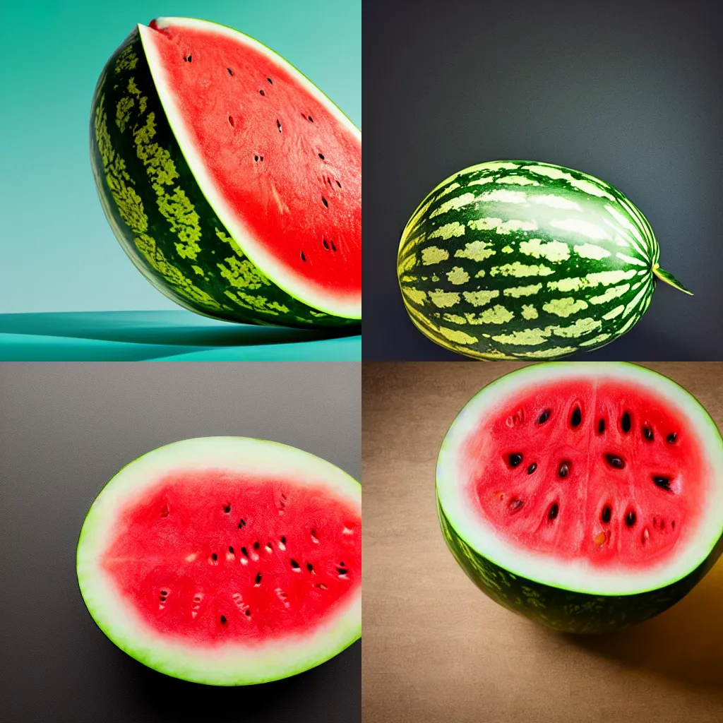 Prompt: a watermelon made of gold, costing 20k dollars, realistic 4k photography