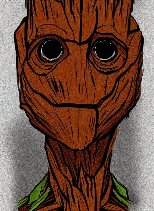 Image similar to symmetry!! portrait of groot, minimalist