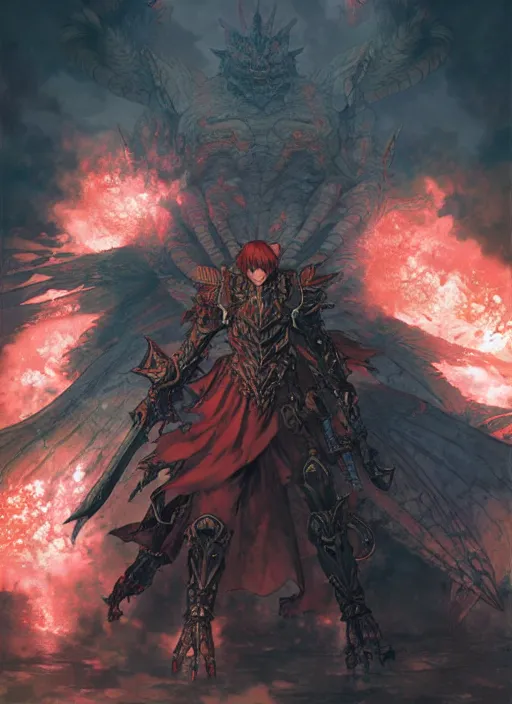 Image similar to a male daemon, color page, tankoban, 4 k, tone mapping, akihiko yoshida, james jean andrei riabovitchev marc simonetti, yoshitaka amano, h. hydrochaeri