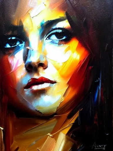 Image similar to neo - baroque portrait of a woman painted by henry asencio, leonid afremov, casey baugh, sandra chevrier, peter coulson