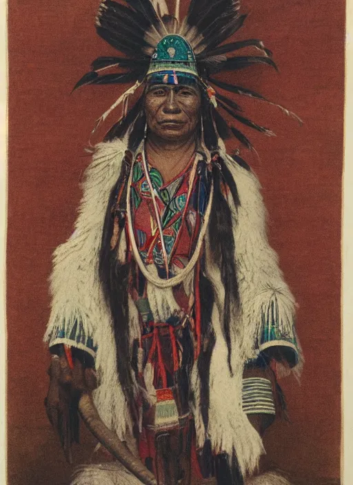 Image similar to Kaskinampo Chief, hand colored lithograph on paper by James Otto Lewis, Smithsonian American Art Museum