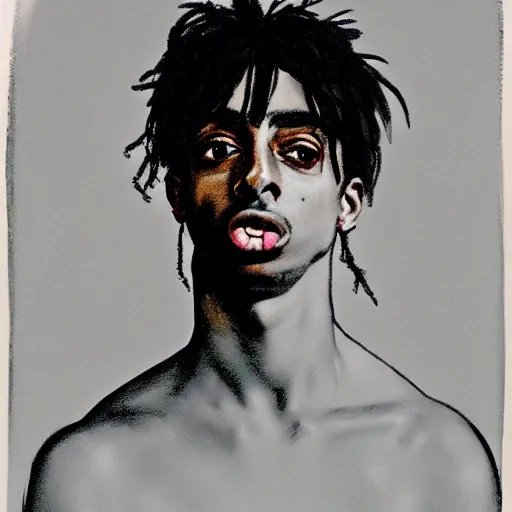 Image similar to a portrait of Playboi Carti in the style of Francisco Goya, dark, creepy, high contrast, nihilistic