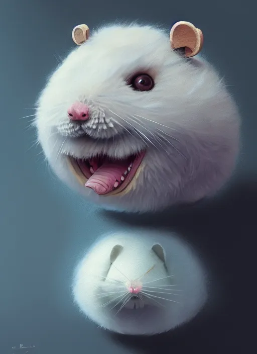 Image similar to anthropomorphic triangle head in fluffy hamster mr. bean, intricate, elegant, highly detailed animal monster, digital painting, artstation, concept art, smooth, sharp focus, illustration, art by artgerm, wayne barlowe, trending on artstation and greg rutkowski and alphonse mucha, 8 k