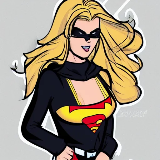 Image similar to blonde girl wearing an decent outfit hero, digital artwork in hero comic art style