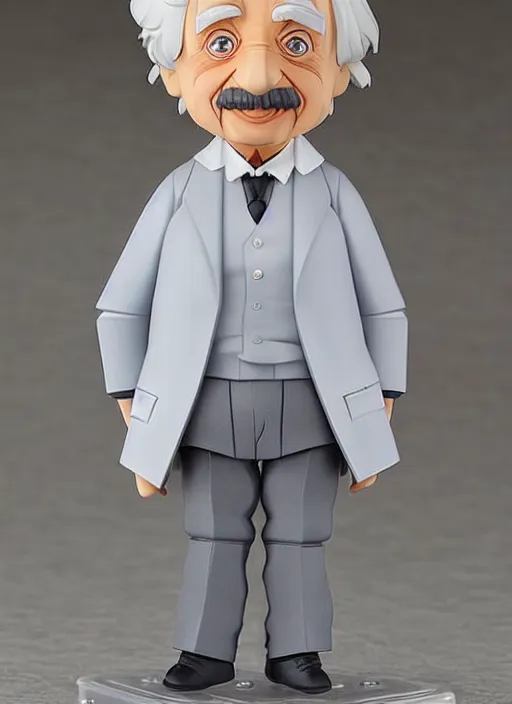 Prompt: albert einstein, an nendoroid of albert einstein figurine, realistic face, detailed product photo