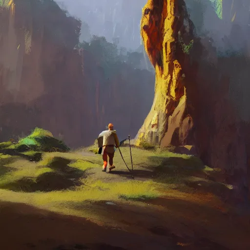 Image similar to Hiking cane, by Craig mullins, Steve Purcell, Ralph McQuarrie. Trending on artstation. Centered image, no background