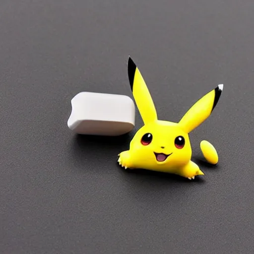 Image similar to an eraser shaped like Pikachu.