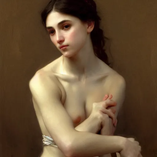 Image similar to portrait of a young woman, high detail, part by Bouguereau, part by Sergeant, part by Ruan Jia, masterpiece, trending on artstation