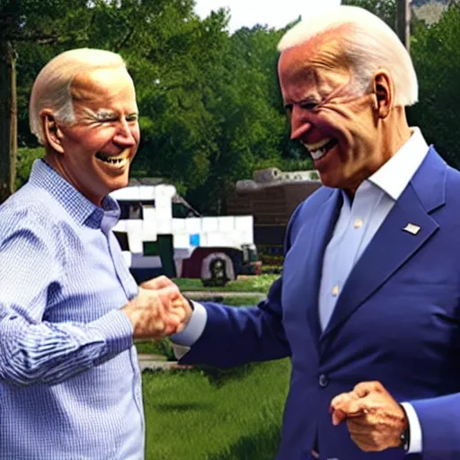 Image similar to Joe Biden in Minecraft