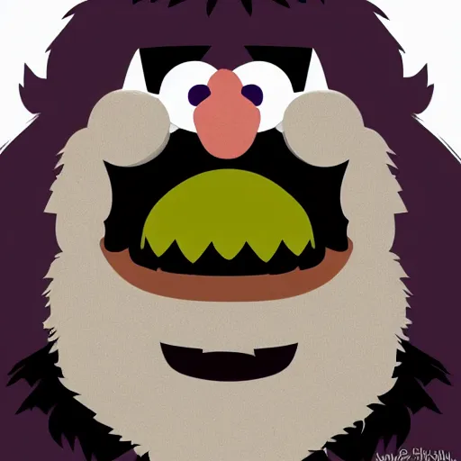 Image similar to a still of a forgotten muppet character looking very manly and modern, hilarious, laughing, hairy chest, huge chin, manly monster tough guy, roughled fur, photo real, photographic, photograph, artstation, trending, featured