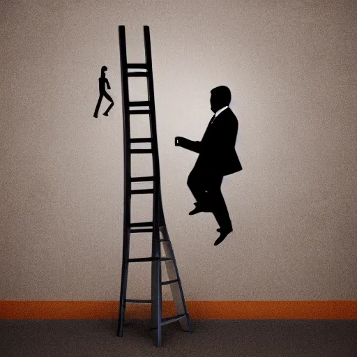 Image similar to a ladder attacking a businessman