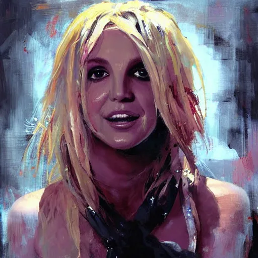 Image similar to britney spears, jeremy mann painting