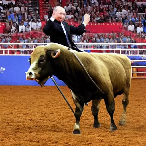 Image similar to vladimir putin riding a bull