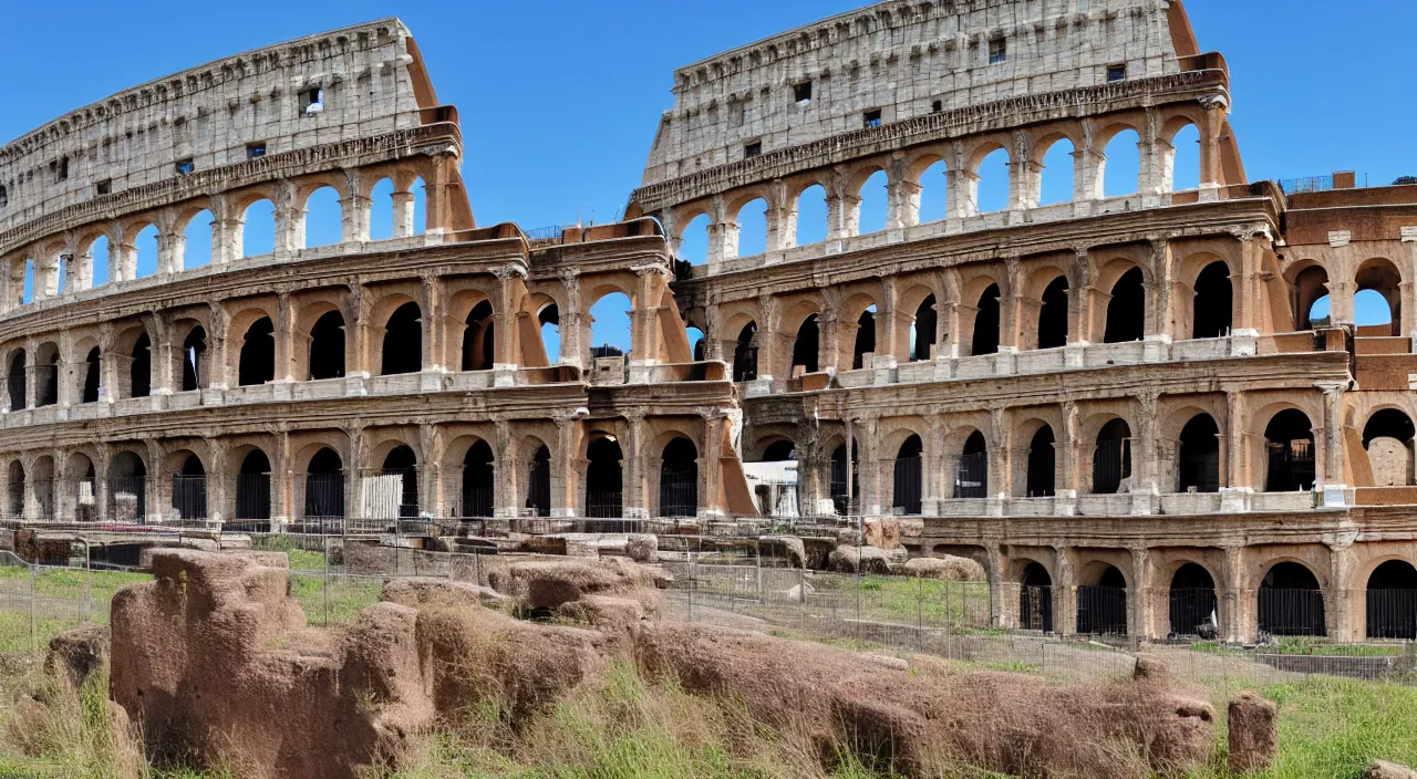 Image similar to undamaged colosseum