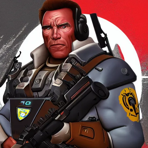 Image similar to Schwarzenegger as an Overwatch Hero