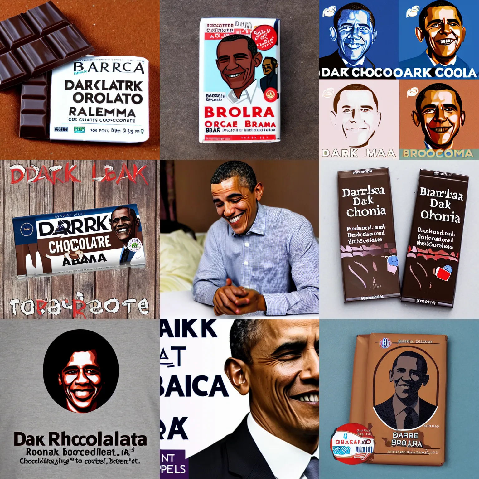 Prompt: dark chocolate barak obama relief