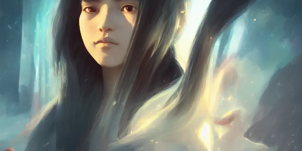 Prompt: Young Himalayan woman, somber white eyes, long ashy hair, gentle lighting, in a small space shuttle, dim lighting, digital art by Makoto Shinkai ilya kuvshinov and Wojtek Fus, digital art, concept art,