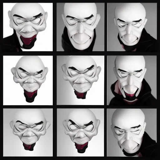 Image similar to Action figure face portrait. Knockoff character. Parody. Amateur creation. Original character. Product photography. Cheap. Dumb. Unusual.