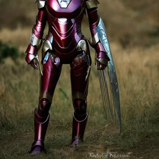 Image similar to xena princess warrior as ironman armor