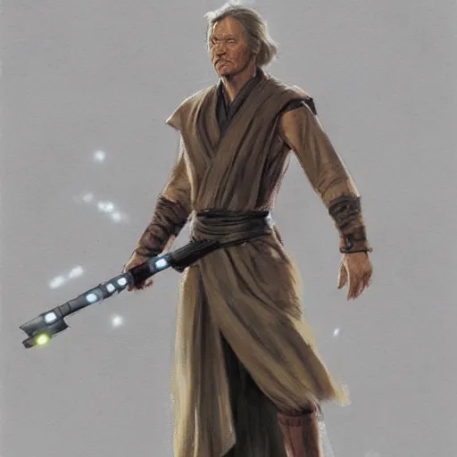 Image similar to a jedi full body shot concept art by Doug Chiang, cinematic