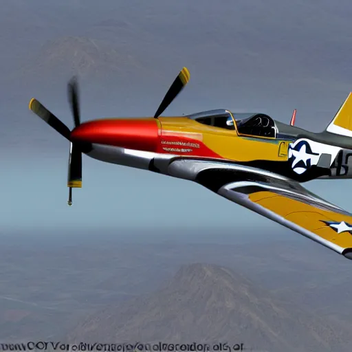 Prompt: p 5 1 mustang as a jet aircraft