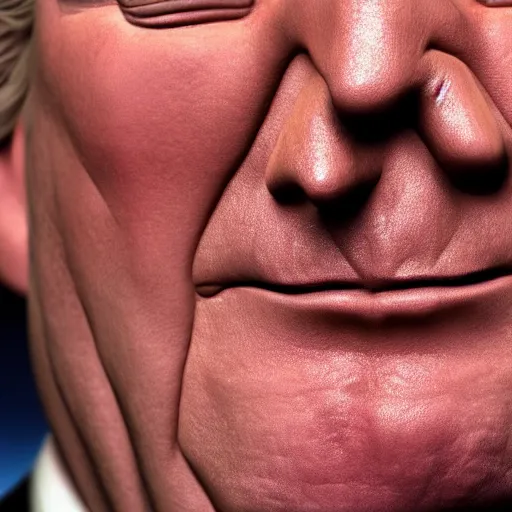 Image similar to close up of donald trump's face, 4 k, octane render