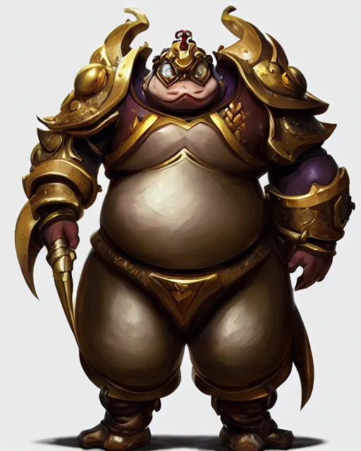 Image similar to a fat short anthropomorphic toad wearing regal ornate armor, battle stand, smooth, intricate, elegant, power aura, digital painting, artstation, concept art, high tech fantasy, sharp focus, illustration, art by james jean and justin gerard, overwatch character