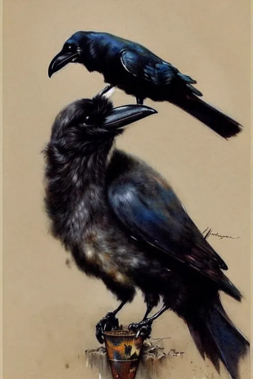 Image similar to (((((1950s raven . muted colors.))))) by Jean-Baptiste Monge !!!!!!!!!!!!!!!!!!!!!!!!!!!