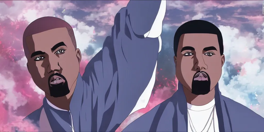 Image similar to Kanye West as a anime character, 8K UHD, cinematic