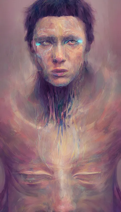 Image similar to portrait of a digital shaman, by wlop