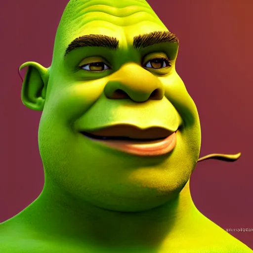 Image similar to portrait of shrek with short thick hair, with thick hair with very thick short hair realistic hyperrealistic 4 k resolution 8 k resolution highly detailed very detailed extremely detailed hd quality detailed face very detailed face extremely detailed face trending on artstation
