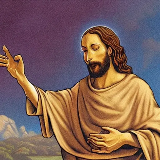 Prompt: jesus using weed