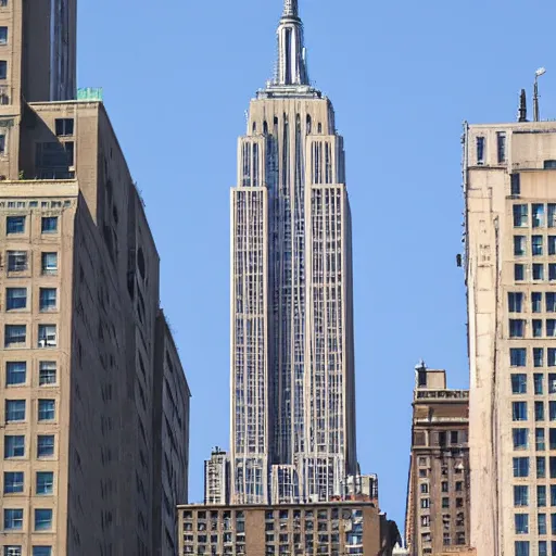 Image similar to the empire state building, built with renaissance era architecture