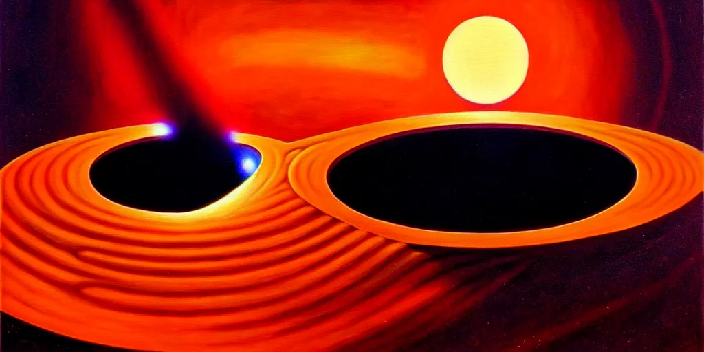 Image similar to black hole, art deco, moebius, cinematic lighting, beautiful, elegant, oil painting,