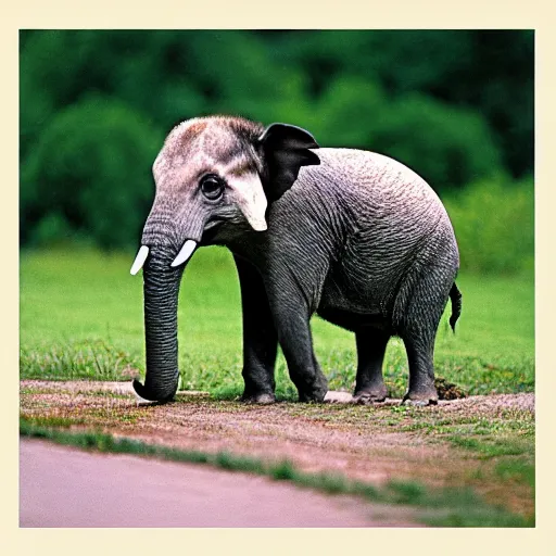 Image similar to badger and elephant hybrid, nature photography, 35mm film,