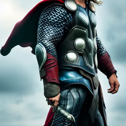 Prompt: Sam Heughan as Thor , 4K, highly detailed